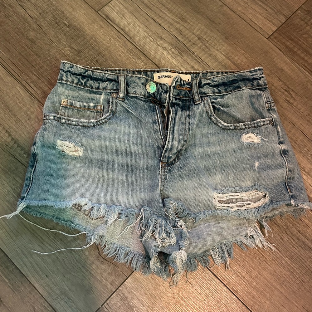distressed denim shorts